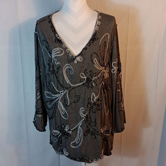 Lauren Michelle Women Metallic Blouse - Picture 1 of 7